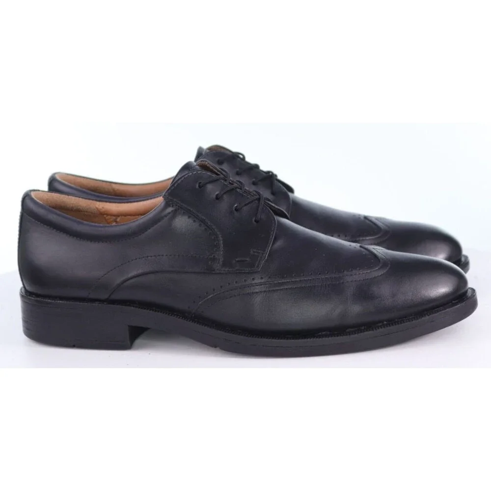 ECCO Men's Wingtip Comfort Dress Shoes Size EU 43 US 9-9.5 Leather Black